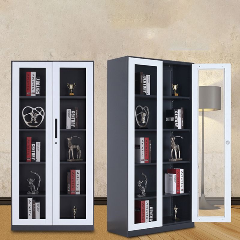 Modern Stainless Steel Bookcase Standard With Doors Shelf for Home Office Clearhalo 'Bookcases' 'furn' 'furn_bookcases' 'Furniture' 'Office Furniture' 1200x1200_6cba7eab-9585-4834-a9e7-b76eed77e6f5