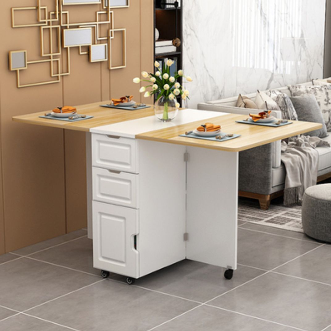 Solid Wood Mid-Century Rectangle Table Wooden Top Table with Drop Leaf Clearhalo ' dining_table' 'Dining Tables & Seating' 'Dining Tables' 'furn' 'furn_dining_table' 'Furniture' 'furniture_dining_table' 'Kitchen & Dining Furniture' 'kitchen&dining_furn' 'kitchen' 'kitchen_dining_table' 1200x1200_6cbc77de-cf71-4bb0-b455-204d5783fecf