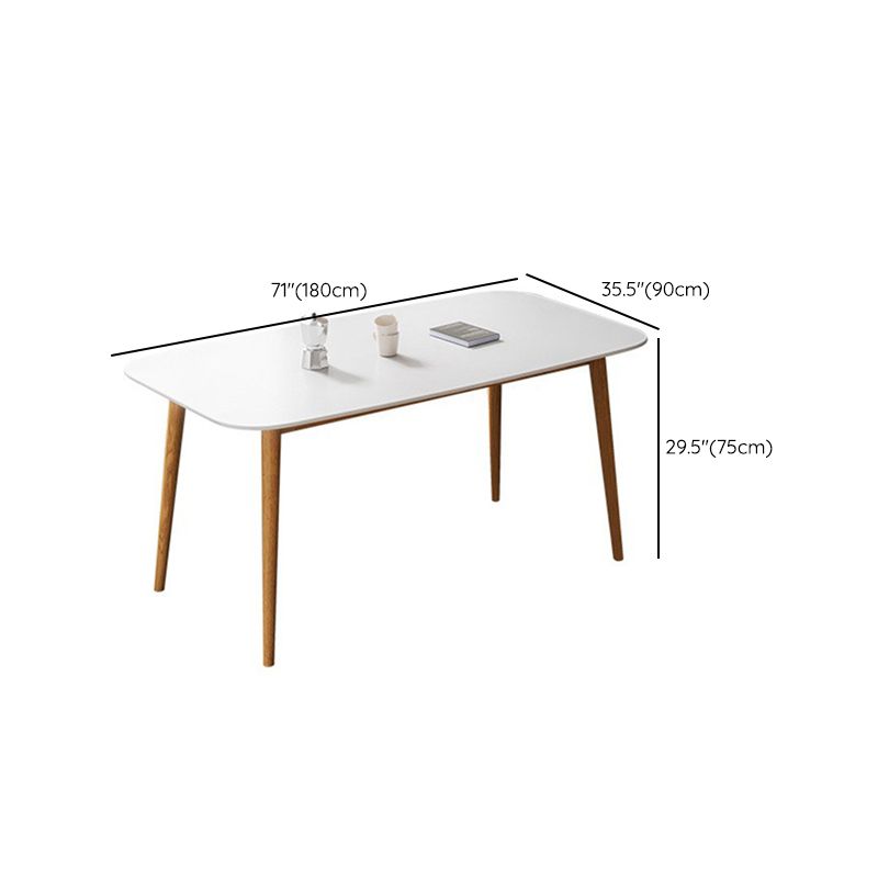 Mesa rectangular moderna de piedra sinterizada con patas de madera para el hogar