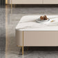 Rectangle Storage Coffee Table Glam Slate Cocktail Table with 4 Legs