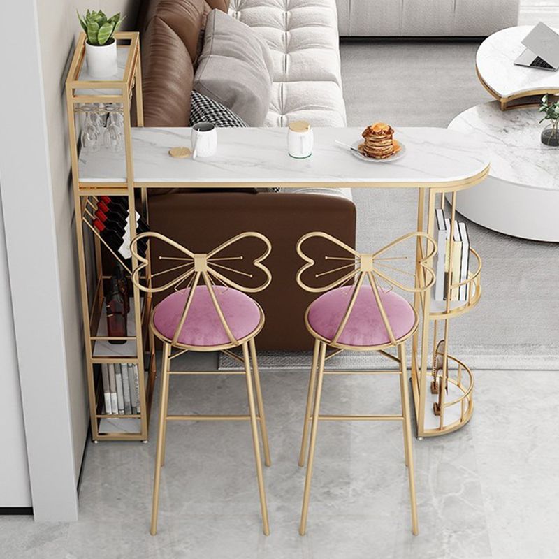 Stone Bar Dining Table Modern Bar Table with Double Pedestal for Balcony Dining Room Clearhalo 'Bar Furniture' 'Bar Tables' 'bar_tables' 'furn' 'furn_bar_tables' 'Furniture' 'Kitchen & Dining Furniture' 1200x1200_6cbdd80d-cbfd-4b0f-9d1f-908f393058a2