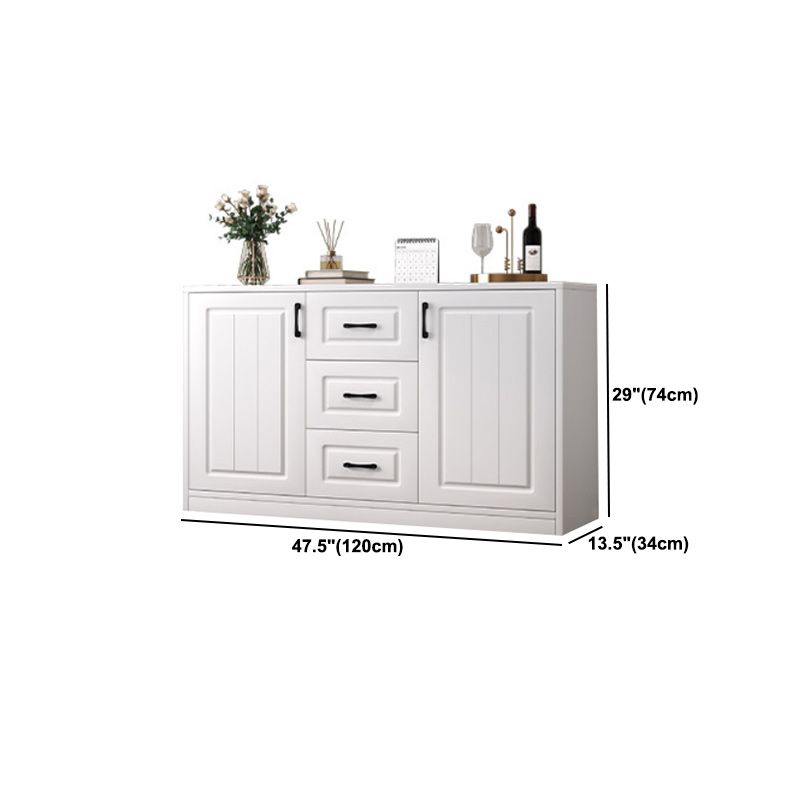 Contemporary White Wooden Accent Cabinet with Doors and Drawers Clearhalo 'Cabinets & Chests' 'cabinets_chests' 'furn' 'furn_cabinets_chests' 'Furniture' 'Living Room Furniture' 1200x1200_6cbe0172-e7da-4b80-af01-6bced2e3e030