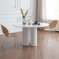 Set di tavoli da pranzo al coperto bianco rotondo in pietra moderna 1/2/3/5 pezzi Dinette Set