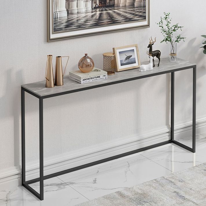 Tavolo di divano console rettangolare moderno tavolo di accento alto 33,46 pollici con 1 scaffale