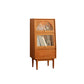 43.3" Tall Natural 1-Drawer Side Cabinet in Cherry 2 Glass Door Solid Wood Chest Clearhalo 'Cabinets & Chests' 'cabinets_chests' 'furn' 'furn_cabinets_chests' 'Furniture' 'Living Room Furniture' 1200x1200_6cbecb5a-a50f-475f-a149-f22be58724fe