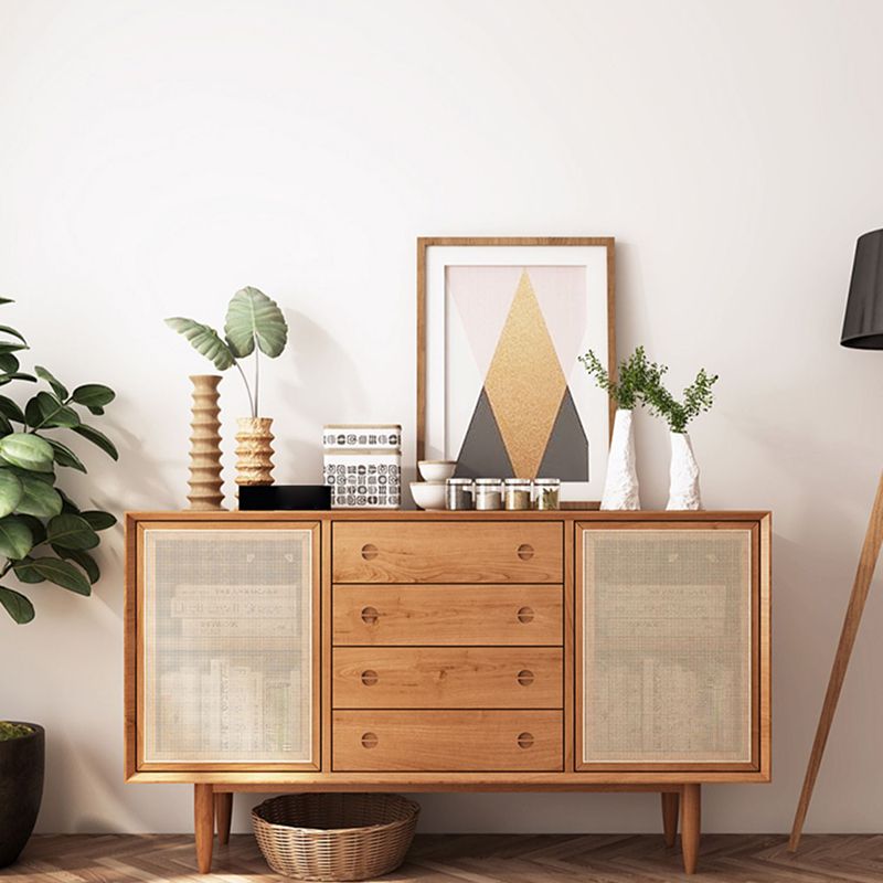 Modern de 4 cajones aparar en pino soporte de buffet de madera maciza para sala de estar