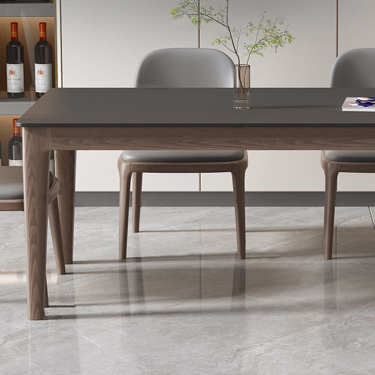 Modern Rectangle Stone Dining Table Solid Wood Legs for Dining Room Clearhalo 'Dining Tables & Seating' 'Dining Tables' 'dining_table' 'furn' 'furn_dining_table' 'Furniture' 'Kitchen & Dining Furniture' 1200x1200_6cc074ee-b699-4a23-9890-a0fbb06e7e87