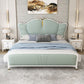 Upholstered Green Bed Frame Victorian Solid Wood Queen/King Bed