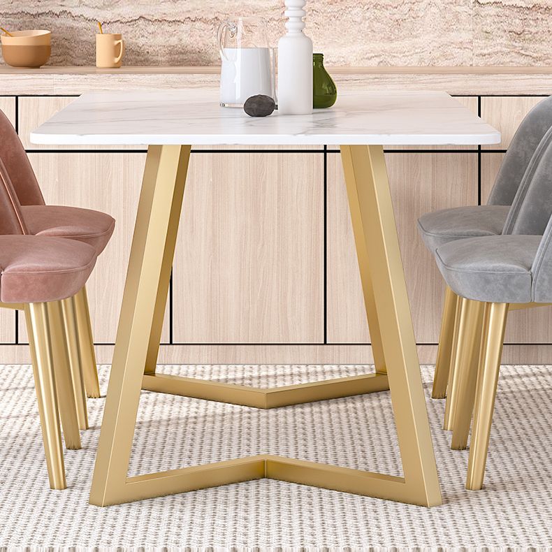 Modern Rectangle Shape White Dining Set Standard Sintered Stone Top Dining Set for Kitchen Clearhalo 'Dining Room Sets' 'Dining Tables & Seating' 'dining_room_set' 'furn' 'furn_dining_room_set' 'Furniture' 'furniture_dining_room_set' 'Kitchen & Dining Furniture' 'kitchen&dining_furn' 'kitchen' 1200x1200_6cc256c8-1426-4db3-9a7c-9d39b823242b