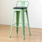 Nordic Armless Backrest Counter Stool Iron Cafe Bar Stool with Seat and Pedal