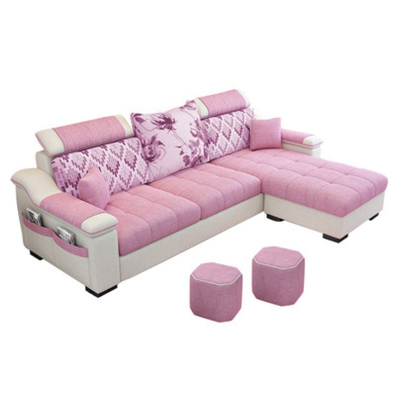 Nordic with Storage Fabric Living Room Pillows Slipcovered Seating Clearhalo 'furn' 'furn_sectionals' 'Furniture' 'Living Room Furniture' 'Sectionals' 1200x1200_6cc49b25-10bf-4776-a3d0-19157e9ed423