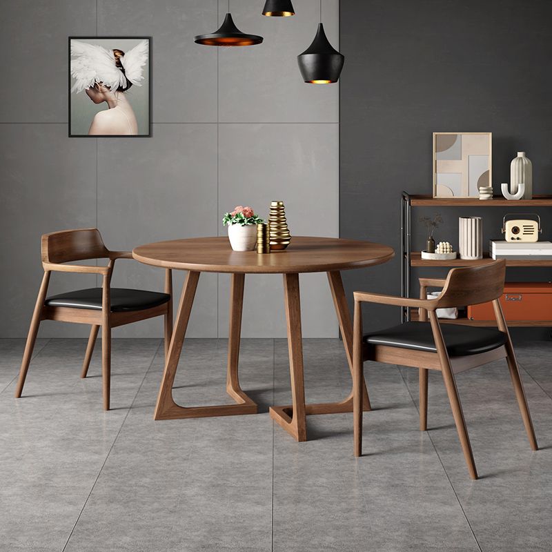 Kitchen Dinner Table Dining Room Round Wood Top Dining Table Clearhalo 'Dining Tables & Seating' 'Dining Tables' 'dining_table' 'furn' 'furn_dining_table' 'Furniture' 'Kitchen & Dining Furniture' 1200x1200_6cc4c22f-439f-46d1-ab05-5d7dc58b4037