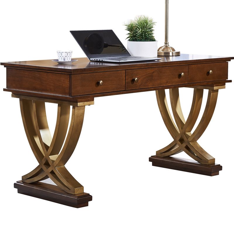 Glam Natural Rectangular Writing Desk Home Office Desk with Metal Legs Clearhalo 'furn' 'furn_office_desk' 'Furniture' 'Office Desks' 'Office Furniture' 'office_desk' 1200x1200_6cc5d0cb-147f-42b8-80c7-9353ce45bbe1