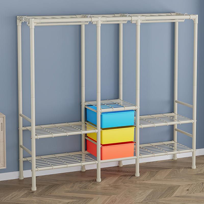 Armoire contemporaine Armoire en acier étagères réglables placis de garde-robe pour chambre à coucher