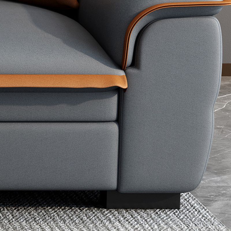 Grey Pillowed Back Cushions Furniture Sectionals with Pillows Clearhalo 'furn' 'furn_sectionals' 'Furniture' 'furniture_sectionals' 'kitchen' 'kitchen_sectionals' 'Living Room Furniture' 'Sectionals' 1200x1200_6cc9b561-d56b-4145-84a8-0894fac0622c