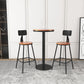 Industrial Armless Backrest Counter Stool Iron Dining Room Bar Stool with Seat and Pedal