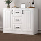 Contemporary White Wooden Accent Cabinet with Doors and Drawers Clearhalo 'Cabinets & Chests' 'cabinets_chests' 'furn' 'furn_cabinets_chests' 'Furniture' 'Living Room Furniture' 1200x1200_6ccb181c-f4ee-44b3-9af4-fe887148dffe