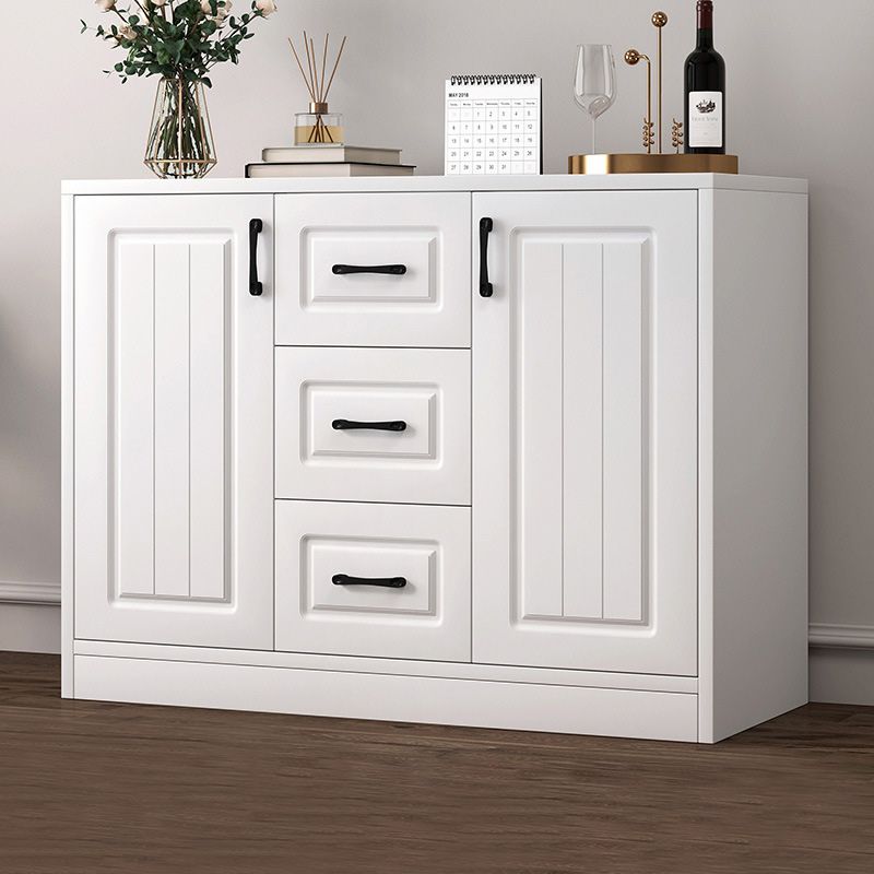 Contemporary White Wooden Accent Cabinet with Doors and Drawers Clearhalo 'Cabinets & Chests' 'cabinets_chests' 'furn' 'furn_cabinets_chests' 'Furniture' 'Living Room Furniture' 1200x1200_6ccb181c-f4ee-44b3-9af4-fe887148dffe
