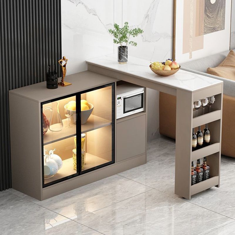 Modern Style Bistro Bar Table Sintered Stone Top Bar Table with Storages Clearhalo 'Bar Furniture' 'Bar Tables' 'bar_tables' 'furn' 'furn_bar_tables' 'Furniture' 'Kitchen & Dining Furniture' 1200x1200_6ccb78f6-9e70-4a4f-8b21-e9b41cf693df
