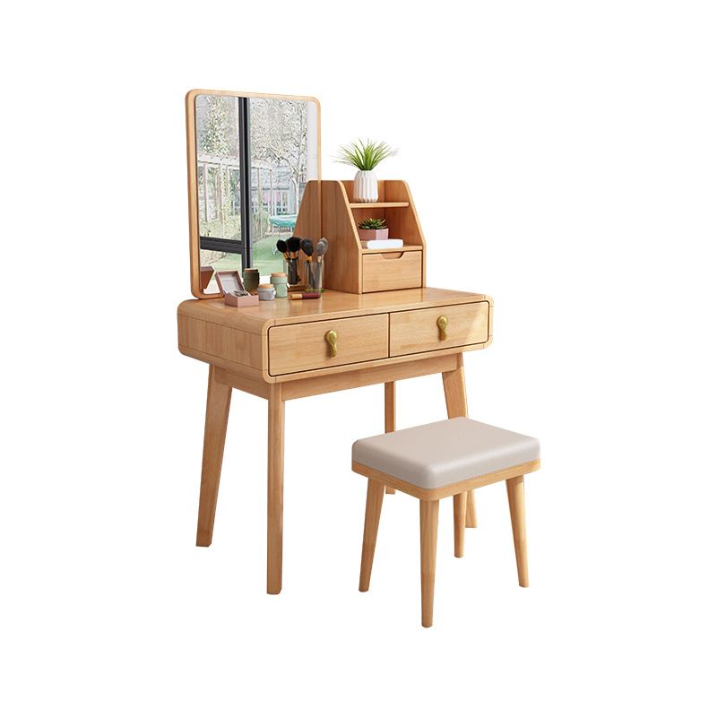 Vanité de maquillage en bois massif scandinave 3 tiroir vanité