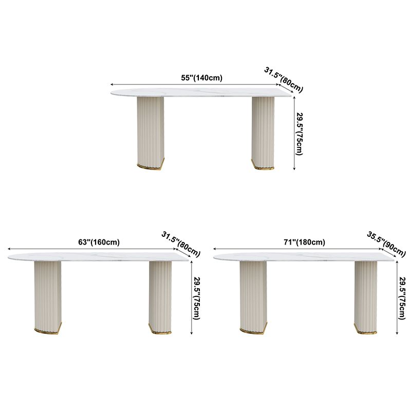 Irregular Island Sintered Stone Dining Table Modern Table in White with Metal Double Pedestal Clearhalo ' dining_table' 'Dining Tables & Seating' 'Dining Tables' 'furn' 'furn_dining_table' 'Furniture' 'furniture_dining_table' 'Kitchen & Dining Furniture' 'kitchen&dining_furn' 'kitchen' 'kitchen_dining_table' 1200x1200_6ccdc0d4-30cd-47b4-942f-eb416a8c311e