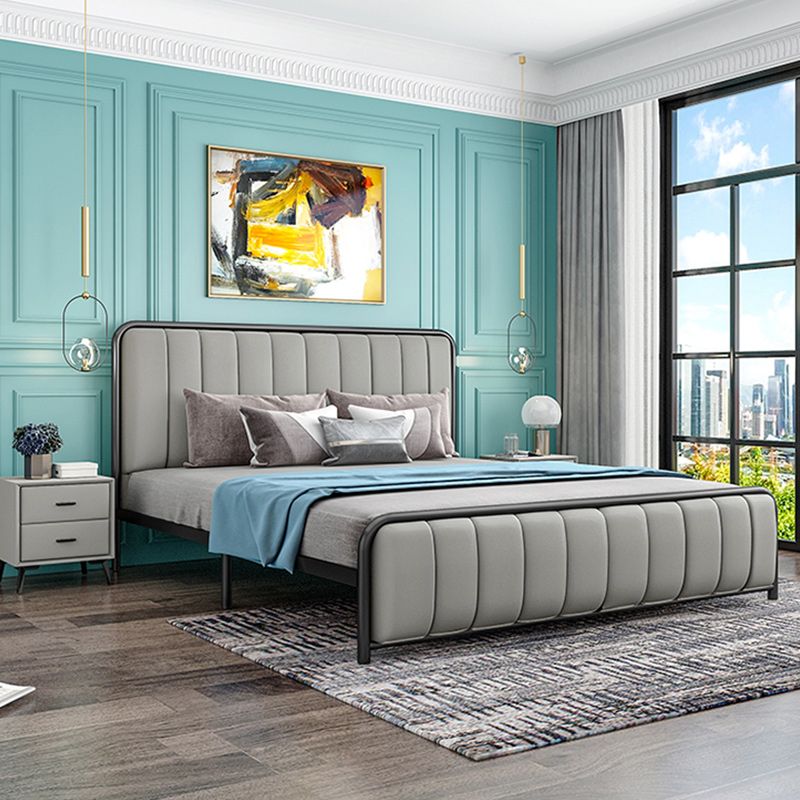 Lit de plate-forme en métal 43,3 "lit de haut standard avec tête de lit rembourrée