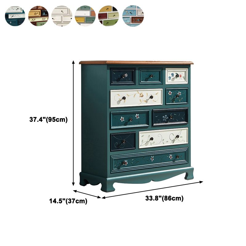 Rangement de rangement en bois rétro Rentage de chambre à coucher coffre de rangement avec tiroirs