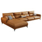 Modern Tight Back Genuine Leather Sectionals, 67.72" W  Sectional Sofa  in Brone