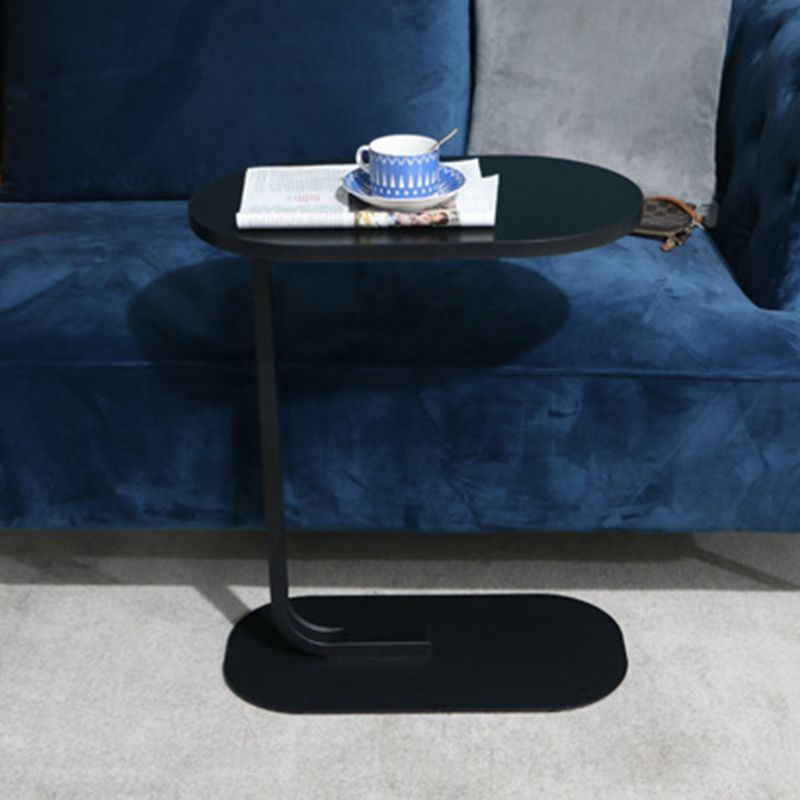 Table de l'extrémité piédestal moderne Table d'appoint Elliptique Faux Wood - 19,69 "W