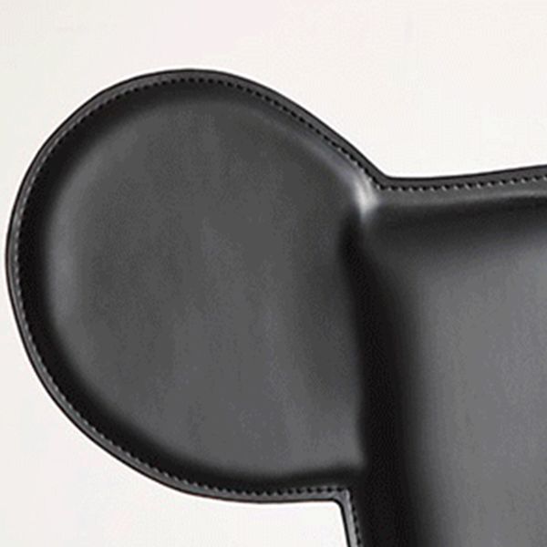 Moderne eetkamerstoel Leer Open achterkant stoel met roestvrijstalen basis