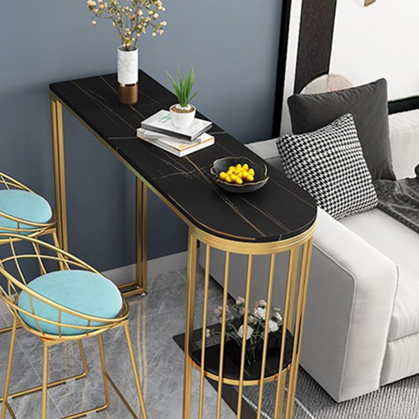 Tavolo da bar in stile glam in pietra doppia piedistallo tavolo da vino con deposito