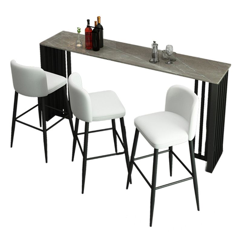 Industrielles 1/2/4-teiliges Bartisch-Set, rechteckiger Bartisch mit hohen Metallhockern