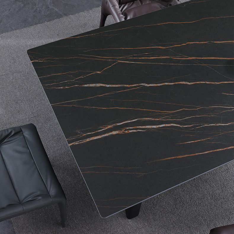 Industrial Sintered Stone Table for Restaurant Rectangle Dining Table with Double Pedestal in Black Clearhalo ' dining_table' 'Dining Tables & Seating' 'Dining Tables' 'furn' 'furn_dining_table' 'Furniture' 'furniture_dining_table' 'Kitchen & Dining Furniture' 'kitchen&dining_furn' 'kitchen' 'kitchen_dining_table' 1200x1200_6cd54dbd-8a50-4094-a17b-3af541b0e6bb