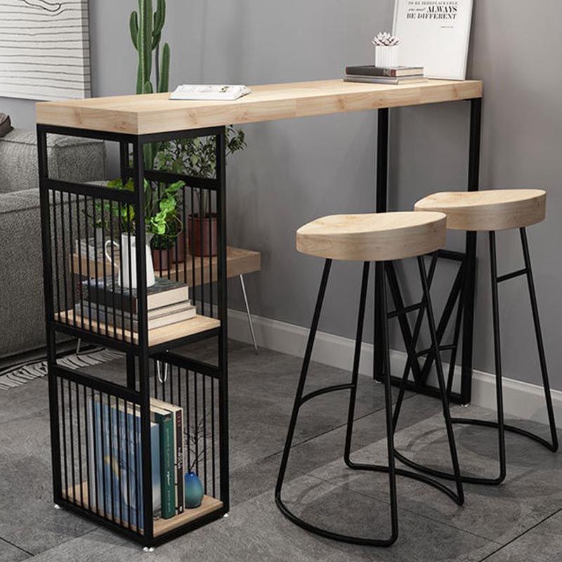 Vaste houten bovenbalktafel industriële balktafel met ijzeren voetstuk