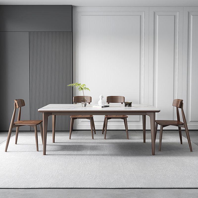 Industriële rechthoekige eettafel van gesinterd steen vast bureau voor thuis