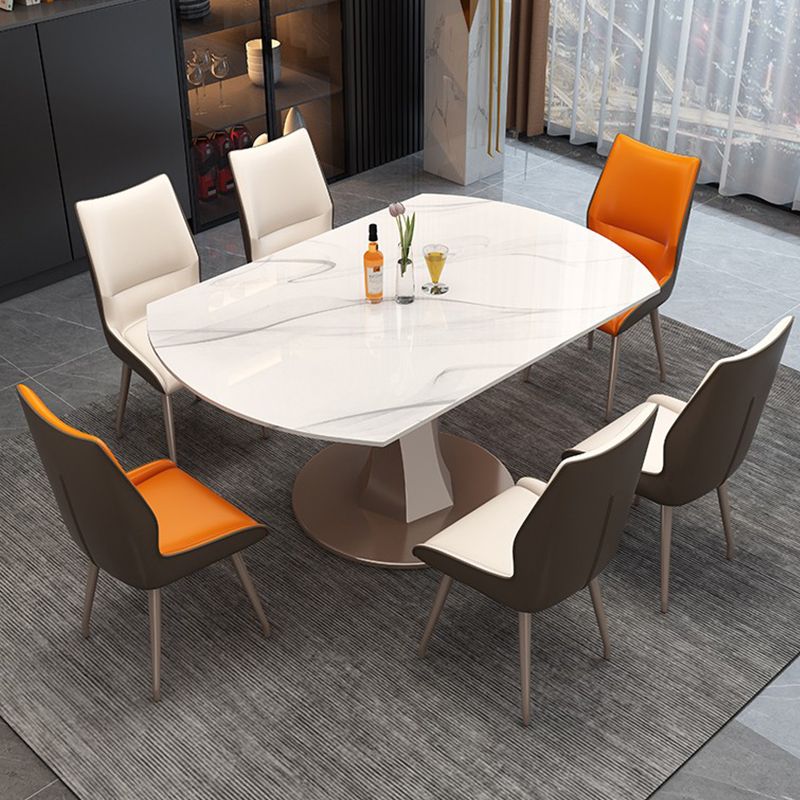 Drop-Leaf Dining Table Contemporary Pedestal Dining Room Table Clearhalo 'Dining Tables & Seating' 'Dining Tables' 'dining_table' 'furn' 'furn_dining_table' 'Furniture' 'Kitchen & Dining Furniture' 1200x1200_6cd8fa1d-7ca3-45d5-8cb8-0034c716b478