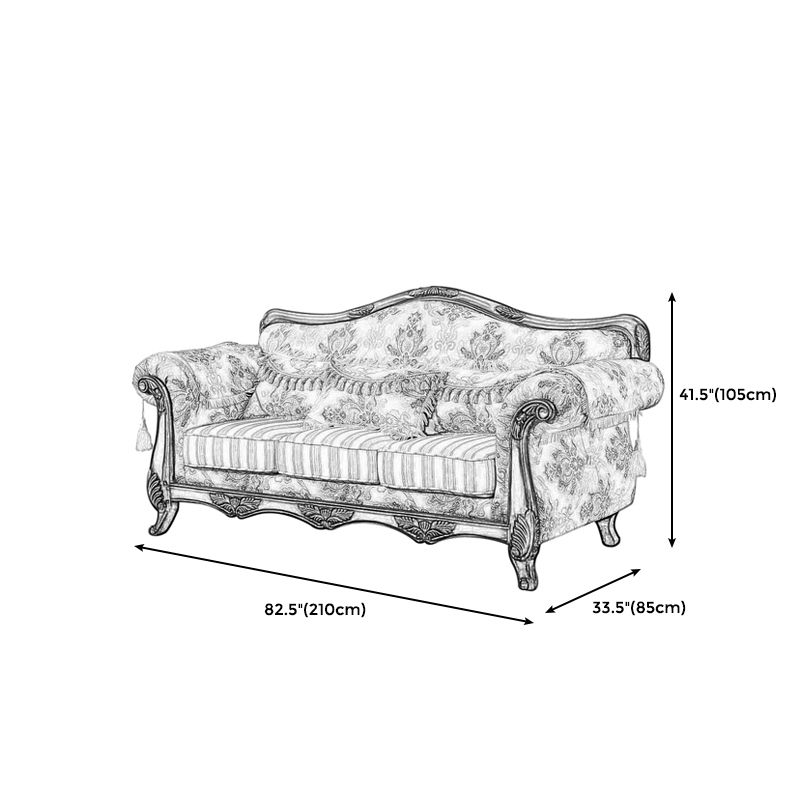 Modern Cotton Blend Rolled Arm Curved Sofa with Camel Back for Apartment Clearhalo 'furn' 'furn_sofas' 'Furniture' 'furniture_sofas' 'Living Room Furniture' 'Sofa' 'sofas' 1200x1200_6cd9c69d-e615-4120-aa57-6c799fb1ea5c