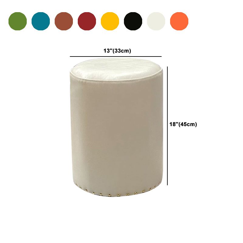 Modern PU Leather Pouf Chair Plain Cylinder Shape Nailhead Trim Sherpa Pouf Clearhalo 'furn' 'furn_ottomans_poufs' 'Furniture' 'Living Room Furniture' 'Ottomans & Poufs' 'ottomans_poufs' 1200x1200_6cda07b0-b7cf-4153-8a88-80b42c30fd35