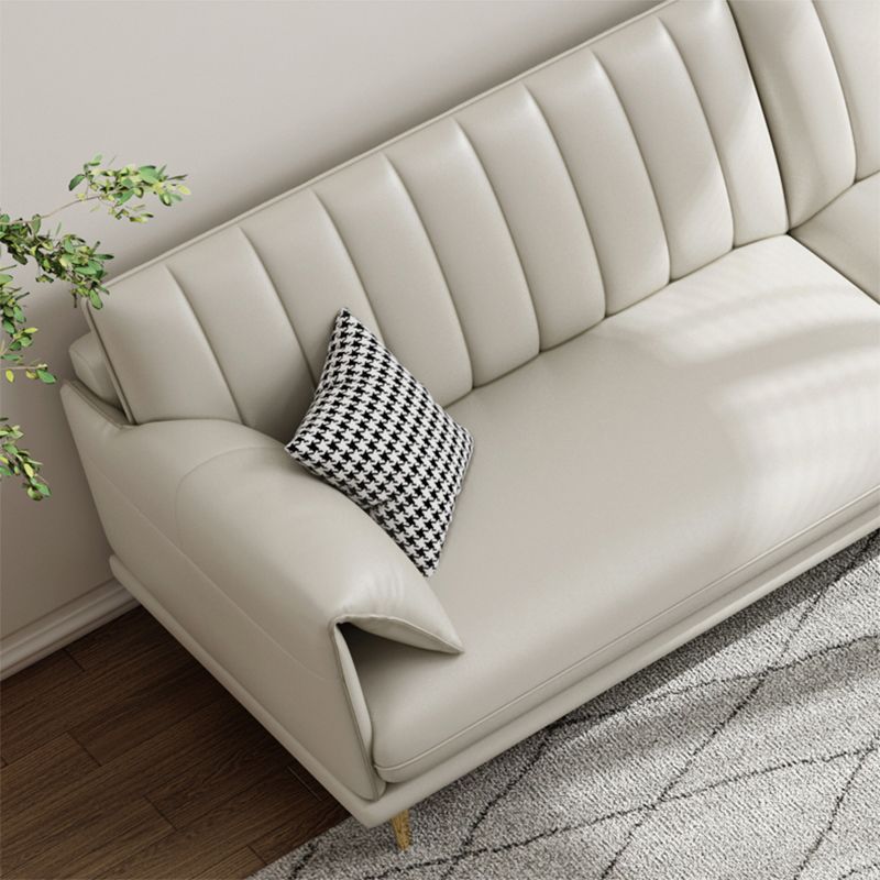 Stain-Resistant Faux Leather Sofa Cream Living Room Settee with Cushions Clearhalo 'furn' 'furn_sofas' 'Furniture' 'furniture_sofas' 'Living Room Furniture' 'Sofa' 'sofas' 1200x1200_6cda0d92-4a92-4d62-a6a5-a1d0810625c6