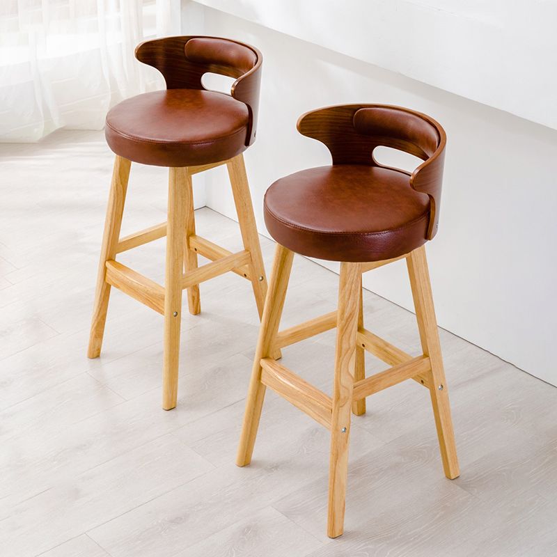 Scandinavian Style Bar-stool with Wooden Legs Round Seat Counter Stool for Kitchen Bar Clearhalo 'Bar Furniture' 'Bar Stools' 'bar_stools' 'furn' 'furn_bar_stools' 'furniture_bar_stools' 'Kitchen & Dining Furniture' 'kitchen&dining_furn' 'kitchen' 'kitchen_furn' Furniture' 1200x1200_6cdd1b2d-c280-4c36-be7b-35ed2cdf3bdb
