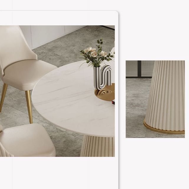 Nordic Round Sintered Stone Dining Table for 4/6 with Pedestal Base Dining Setfor Restaurant Clearhalo 'Dining Room Sets' 'Dining Tables & Seating' 'dining_room_set' 'furn' 'furn_dining_room_set' 'Furniture' 'furniture_dining_room_set' 'Kitchen & Dining Furniture' 'kitchen&dining_furn' 'kitchen' 1200x1200_6cdf233c-e301-49ce-91a8-7f2599053ba8