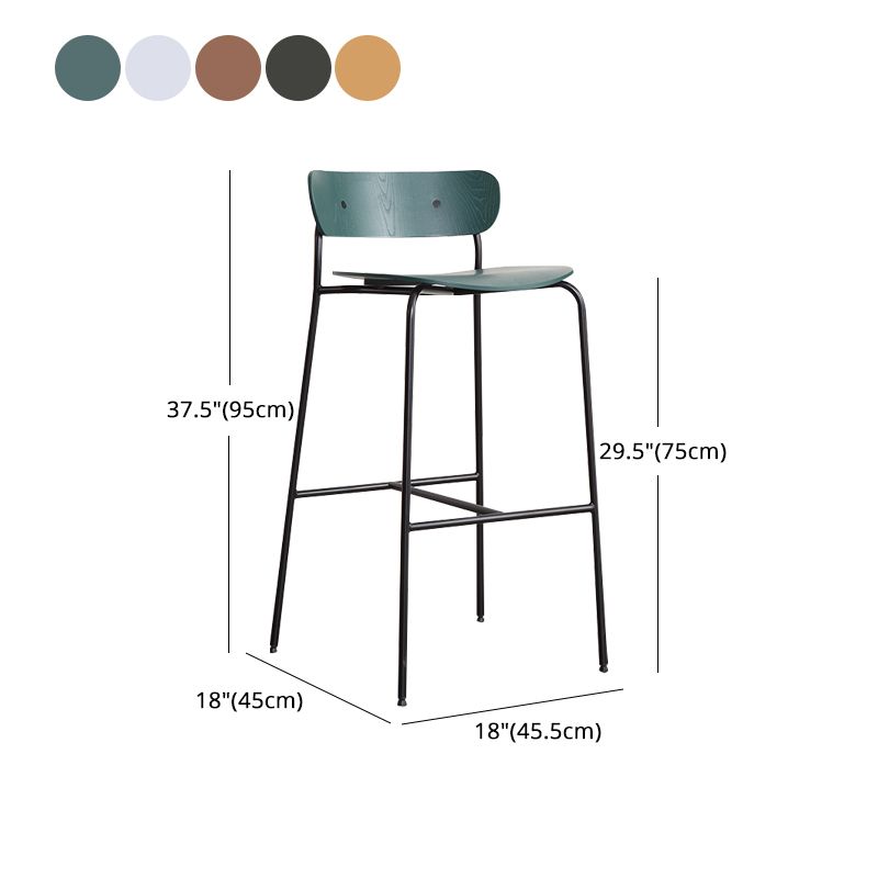 Industrial Iron Simple Barstool Restaurant Tall Stool with Wood Seat, 1 Piece Clearhalo 'Bar Furniture' 'Bar Stools' 'bar_stools' 'furn' 'furn_bar_stools' 'furniture_bar_stools' 'Kitchen & Dining Furniture' 'kitchen&dining_furn' 'kitchen' 'kitchen_furn' Furniture' 1200x1200_6cdf496f-10f4-4ec6-9477-66d31420127c