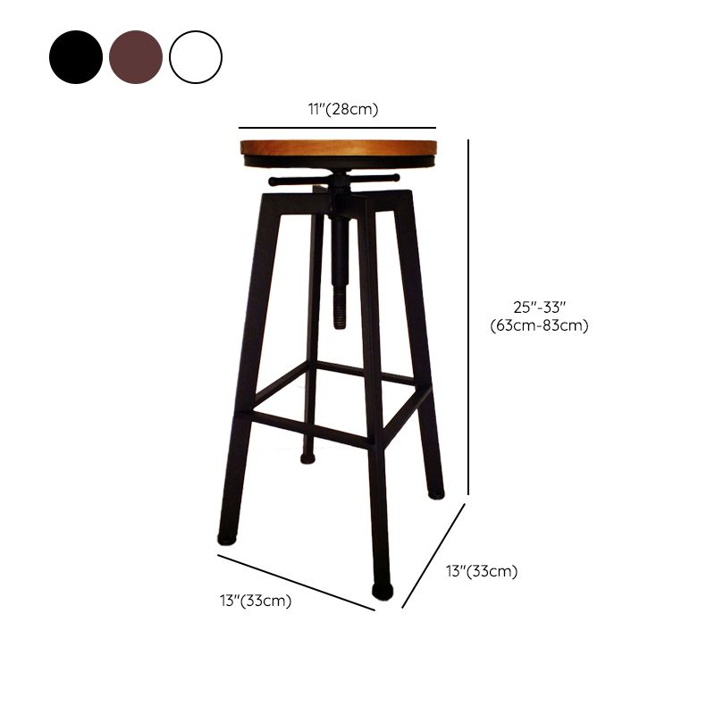 Industrial Armless Rotatable Counter Stool Iron Cafe Bar Stool with Pedal Clearhalo 'Bar Furniture' 'Bar Stools' 'bar_stools' 'furn' 'furn_bar_stools' 'Furniture' 'Kitchen & Dining Furniture' 1200x1200_6ce00e08-7a6c-492a-948d-01168d0c7e7a