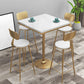 Gold Base Bar Table White Stone Fixed Pub Height Dining Table Clearhalo 'Bar Furniture' 'Bar Tables' 'bar_tables' 'furn' 'furn_bar_tables' 'Furniture' 'Kitchen & Dining Furniture' 1200x1200_6ce18d27-f90d-46a0-a9f0-26614f1f7fe1