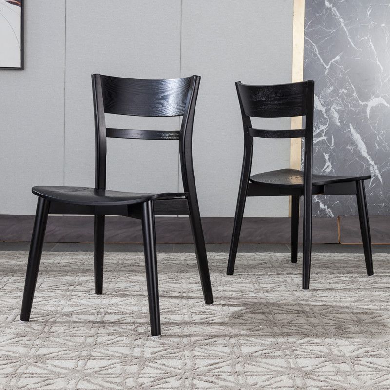 Industrial Home Open Back Chair Matte Finish Wood Dining Chair Clearhalo 'Dining Chairs' 'Dining Tables & Seating' 'dining_chair' 'furn' 'furn_dining_chair' 'Furniture' 'Kitchen & Dining Furniture' 1200x1200_6ce2dea0-c644-4201-96fd-8fd335354b40