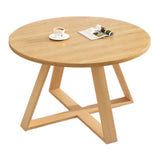 Solid Wood Coffee Table Round Cross Legs Bunching Coffee Table Set Clearhalo 'Coffee & Accent Tables' 'Coffee Tables' 'coffee_tables' 'furn' 'furn_coffee_tables' 'Furniture' 'Living Room Furniture' 1200x1200_6ce35c7b-116c-493e-8733-816ead2e24db