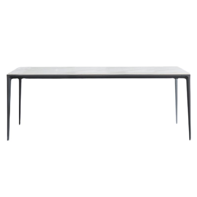 Sintered Stone Top Dining Table Rectangle Table in White with Metal Base and 4 Legs Clearhalo ' dining_table' 'Dining Tables & Seating' 'Dining Tables' 'furn' 'furn_dining_table' 'Furniture' 'furniture_dining_table' 'Kitchen & Dining Furniture' 'kitchen&dining_furn' 'kitchen' 'kitchen_dining_table' 1200x1200_6ce36dae-85d6-43f4-899c-5e5b06667890