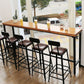 Industrial Bar Height Table Solid Wood Top Bistro Table with Black Base Clearhalo 'Bar Furniture' 'Bar Tables' 'bar_tables' 'furn' 'furn_bar_tables' 'Furniture' 'Kitchen & Dining Furniture' 1200x1200_6ce3faff-78b1-49f6-9ded-a9f2f4e0ed3e