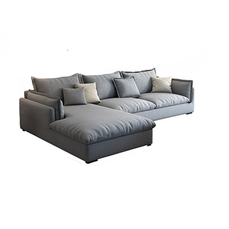 Nordic Square Arm Sofa & Chaise Loose Back Cushions Sofa - 26.77" H Clearhalo 'furn' 'furn_sectionals' 'Furniture' 'Living Room Furniture' 'Sectionals' 1200x1200_6ce57d6e-7080-47c9-bf28-c51ae5ae50fc