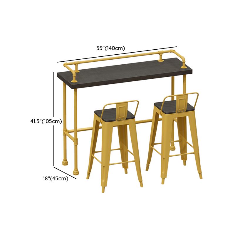 Wood and Metal Bar Stool and Table Set 1/3/4/5/6 Pieces Rectangular Clearhalo 'Bar Furniture' 'furn' 'furn_home_bar_bar_sets' 'Furniture' 'Home Bars & Bar Sets' 'home_bar_bar_sets' 'Kitchen & Dining Furniture' 1200x1200_6ce5988d-3e62-486a-805a-d9b0a1504a9b
